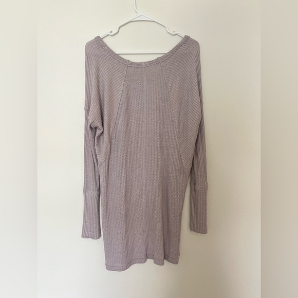 Free People Ventura thermal lavender long sleeves waffle knit top - Picture 8 of 13